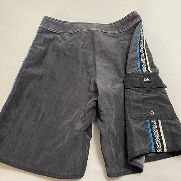 Quiksilver Dark Grey VTG Swim Trunks Size 34 - Picture 9 of 10